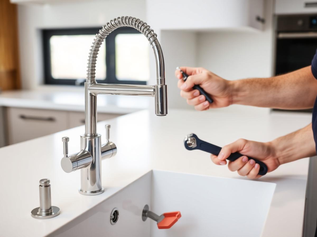 New kitchen faucet installation